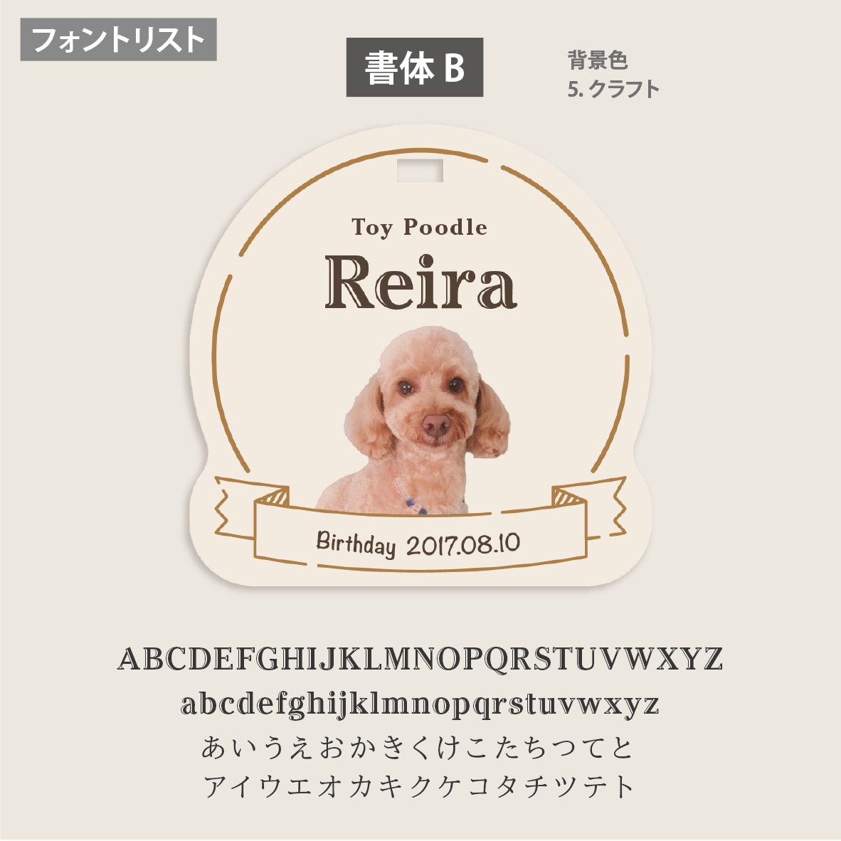 写真入りペットのカート用ネームプレートを作成します 色と書体が選べる！デザイナーがセミオーダーで作成！送料込 イメージ7