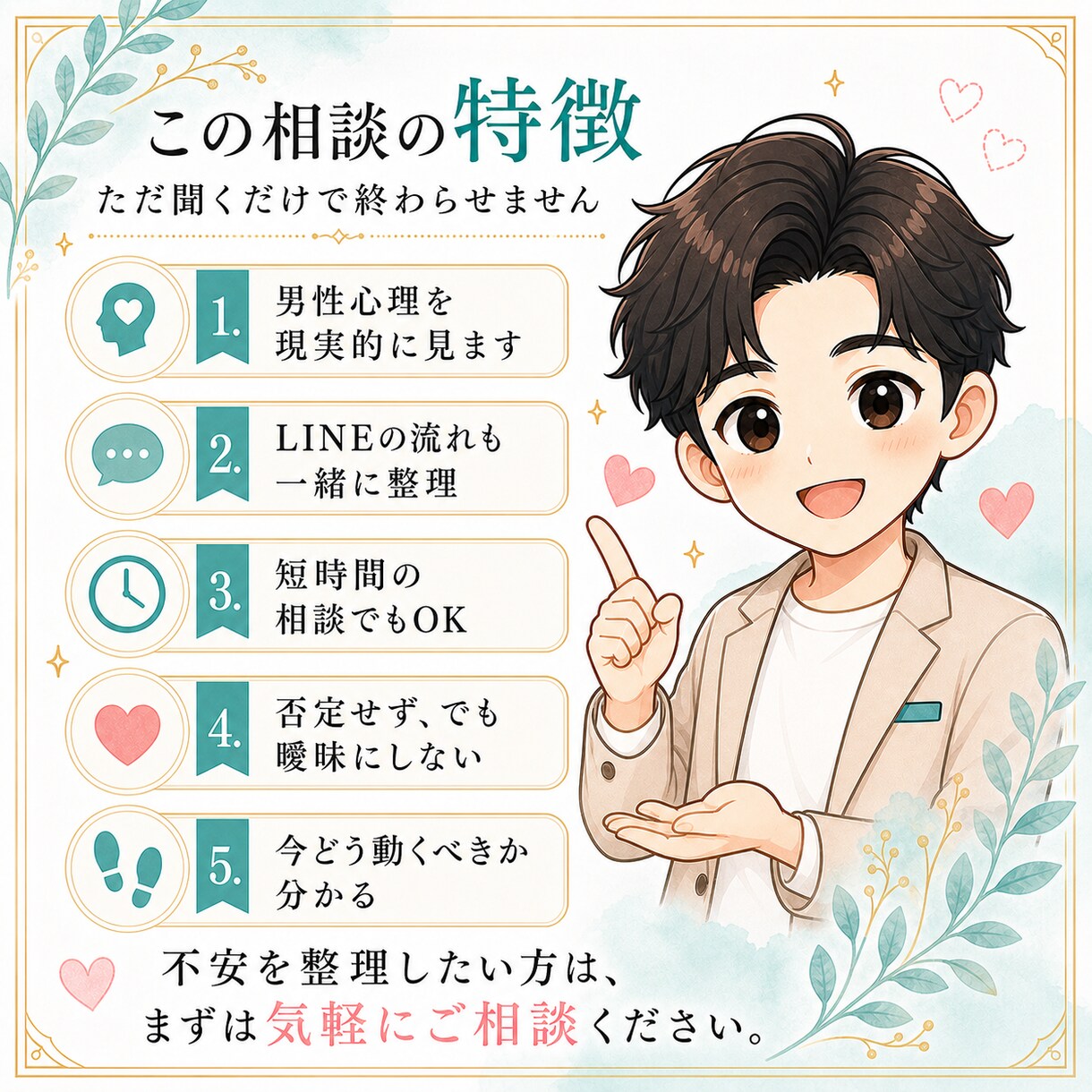 恋愛の不安を電話で聞きます 3,000人から相談されてきたから何でも話して下さい イメージ2