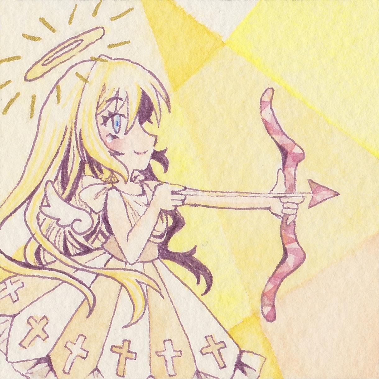 水彩絵の具でミニイラスト描きます 約55mm角のミニ原画を描きます。 イメージ3