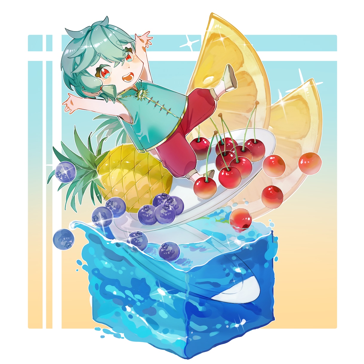 Vtuber・グッズ・配信向けSDイラスト描きます SDヴィネットイラスト対応可！！高速納品！！ イメージ3