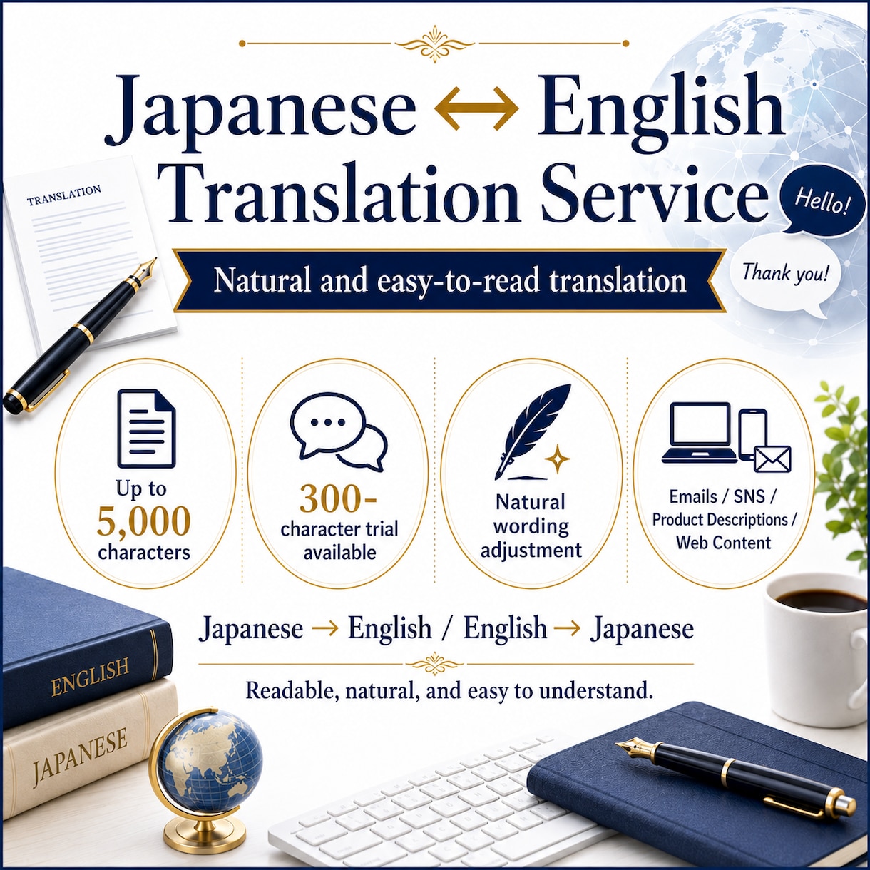 I translate JP ⇔ ENます Natural and easy to read イメージ1