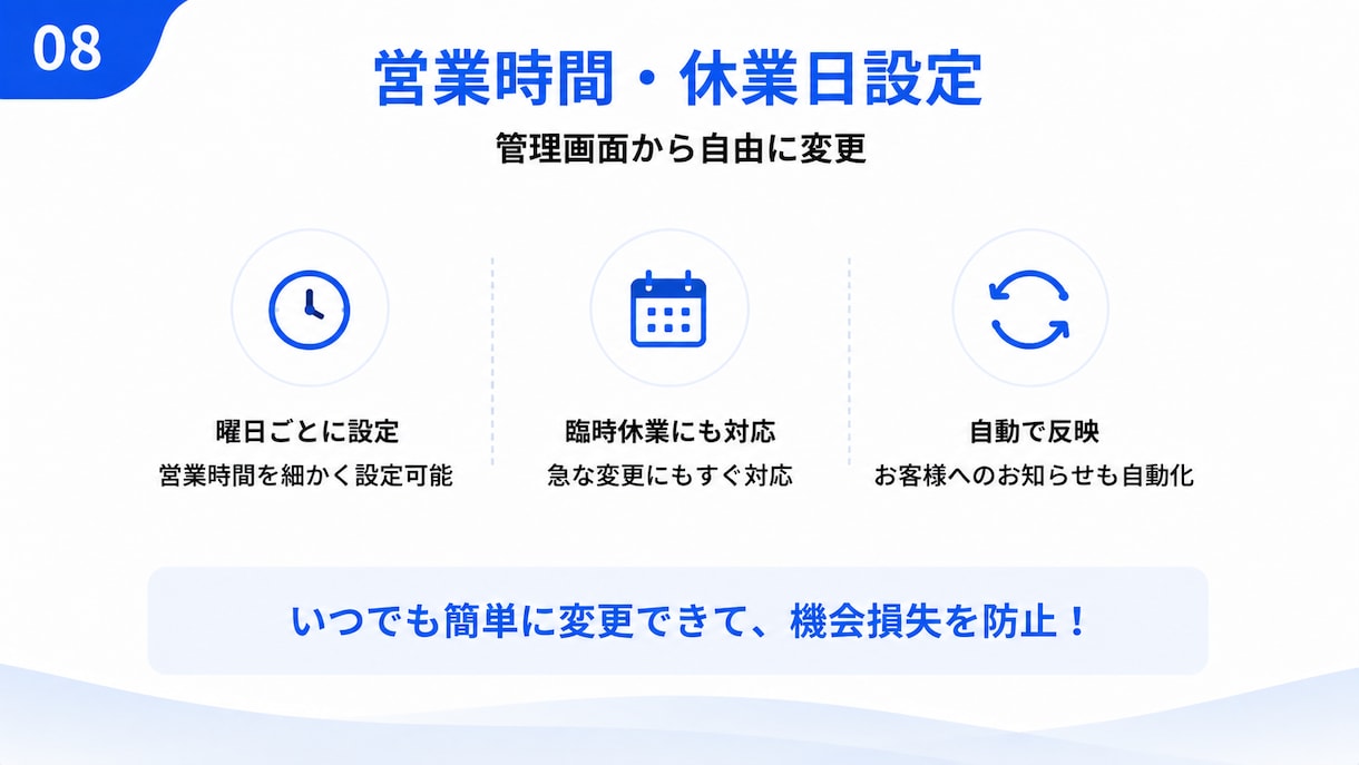 LINEから予約できるシステムを制作します 予約受付・顧客管理・スタッフ管理を一元化します イメージ8
