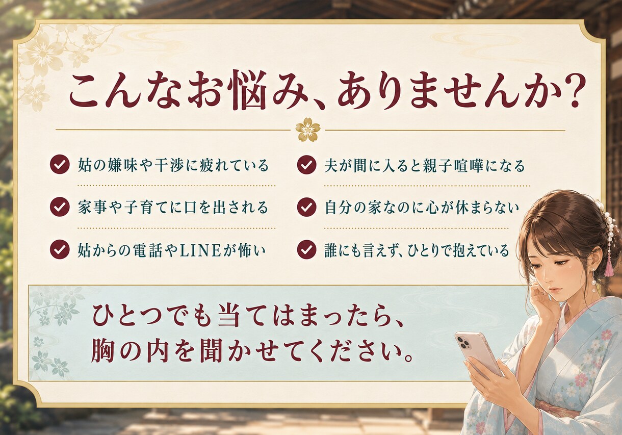 姑への怒り・誰にも言えない愚痴を全部お聞きします 姑への怒りやモヤモヤなどの愚痴吐き出し下さい イメージ3