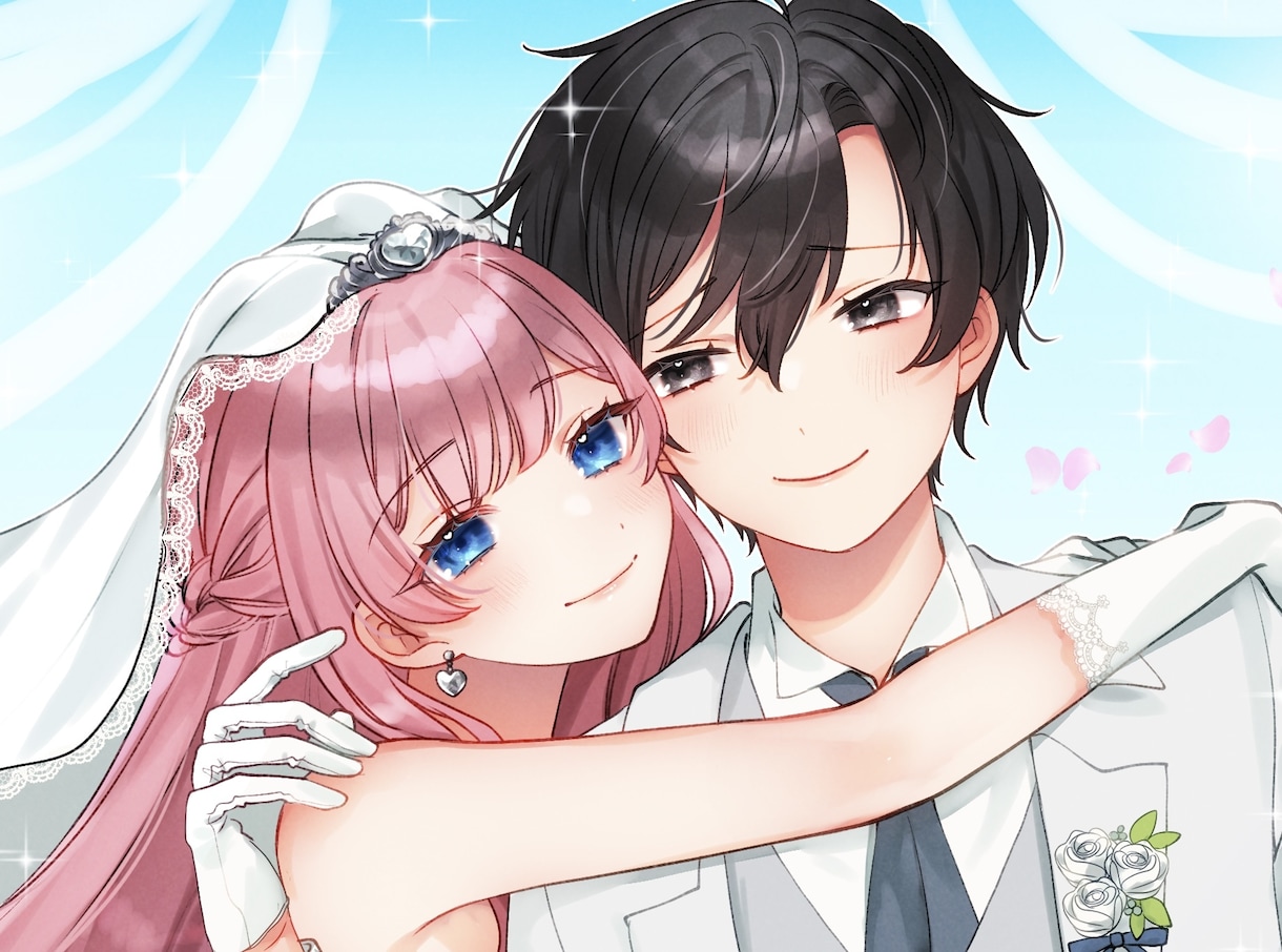 単体/ペアイラストお描きします 夢絵や創作など♪ご要望に沿って制作いたします！ イメージ1