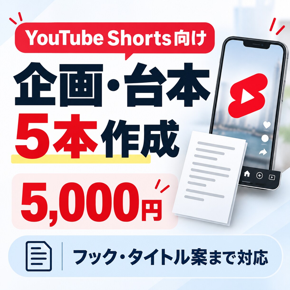 YouTubeショートの台本を作成しますます 企画・フック・タイトルまでまとめて対応します イメージ1