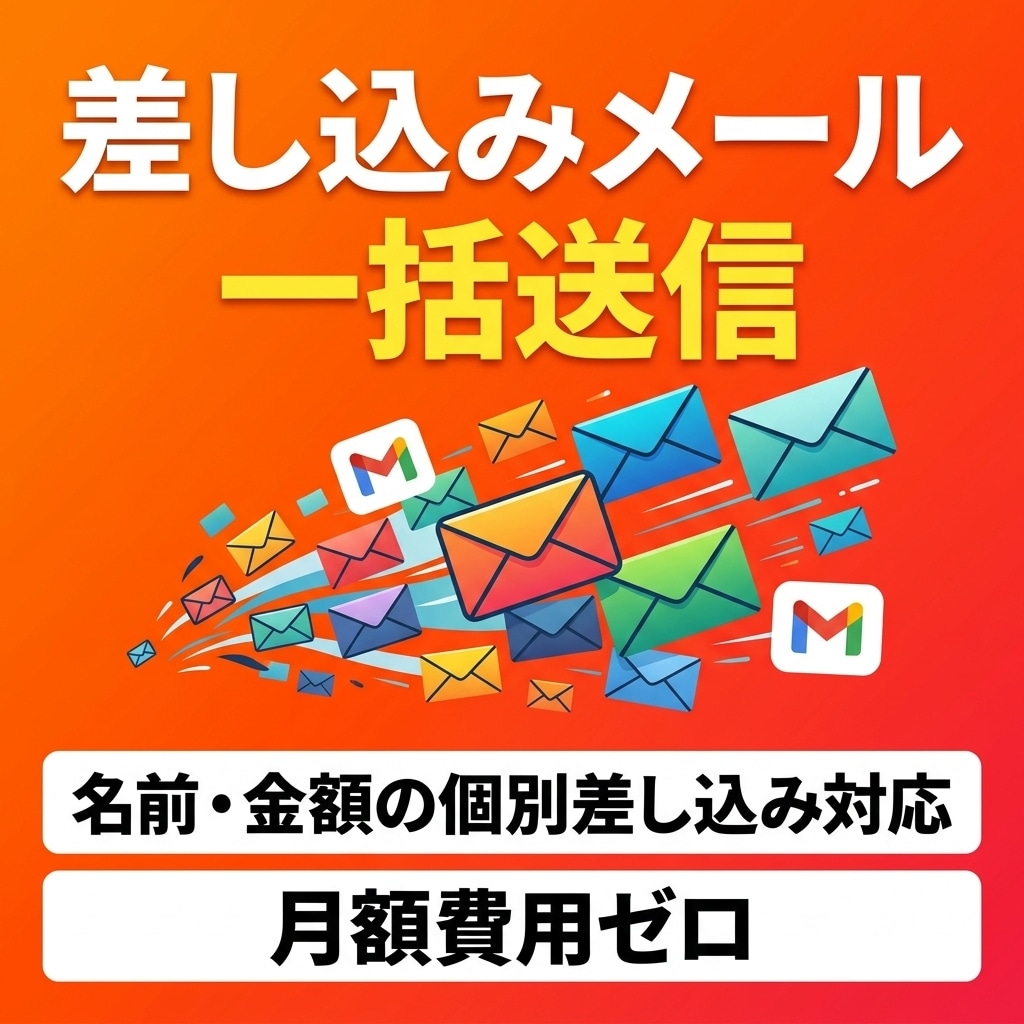 差し込みメール一括送信を自動化します 名前・金額を個別差し込み対応／月額費用ゼロ イメージ1
