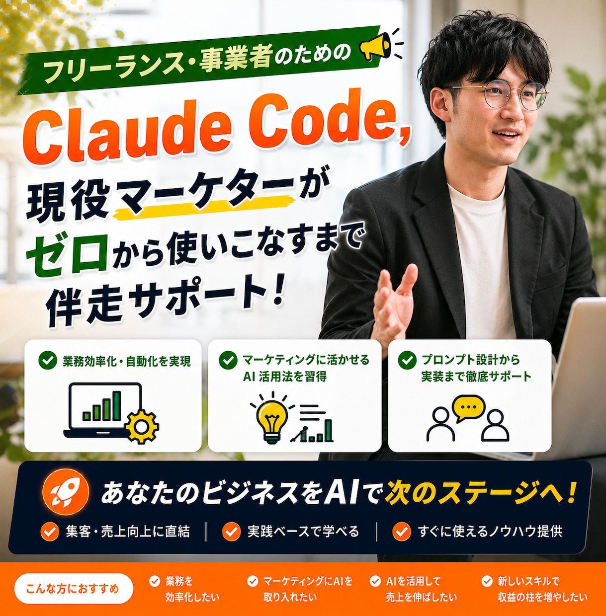 フリーランス向け | ClaudeCode教えます 【生成AI】実務で最先端AIで大活躍・業務効率化できます イメージ1