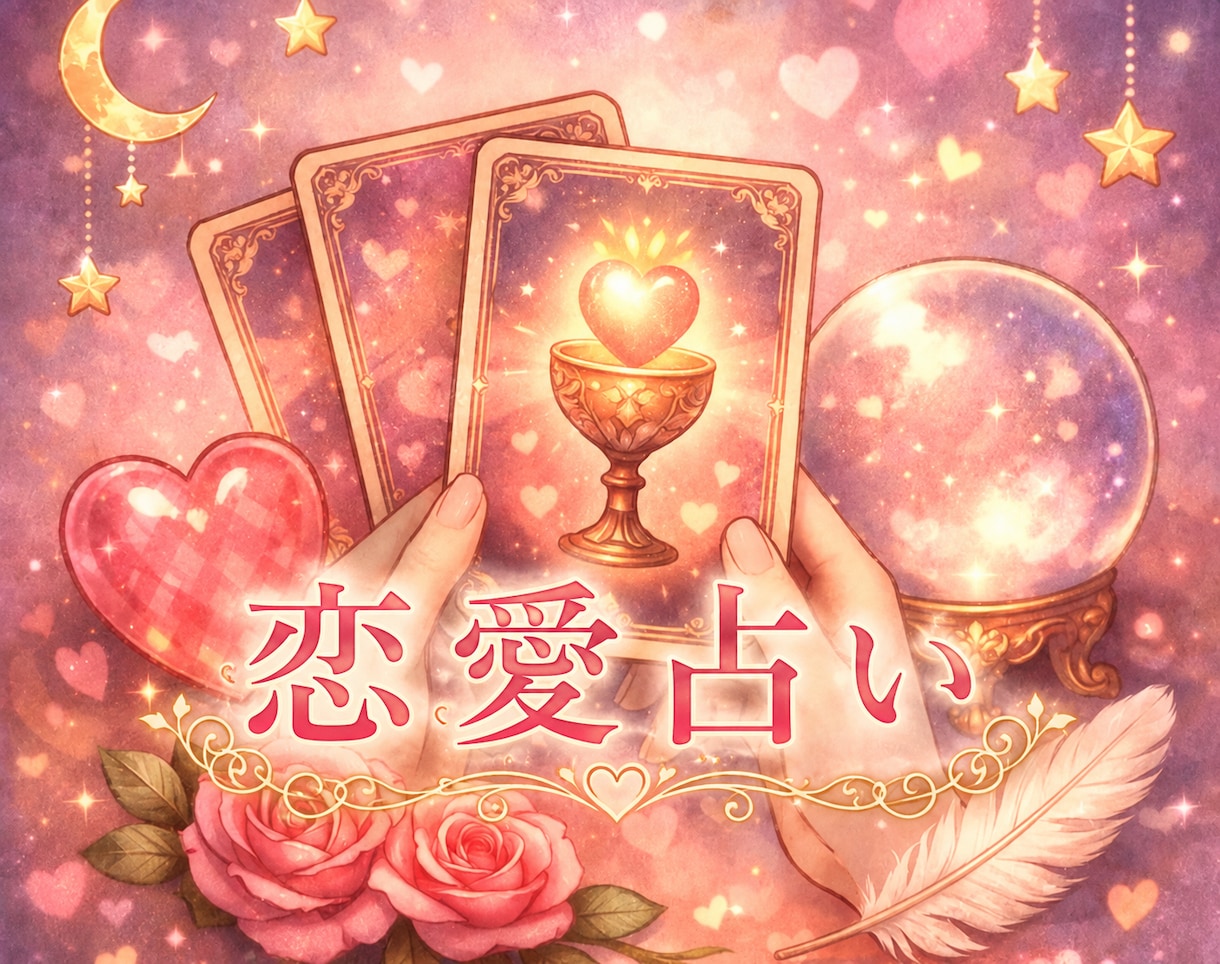 恋愛での不安や悩みを整理する占いをします ふんわりと気持ちを整理するためのカードリーディング イメージ1