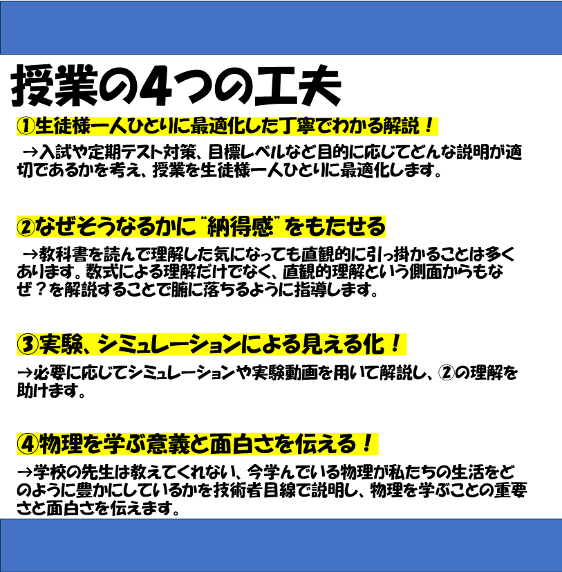 90分で高校物理の補習とテスト対策を行います 学校、予備校の授業がついていけいない方向けの補習サービス イメージ4
