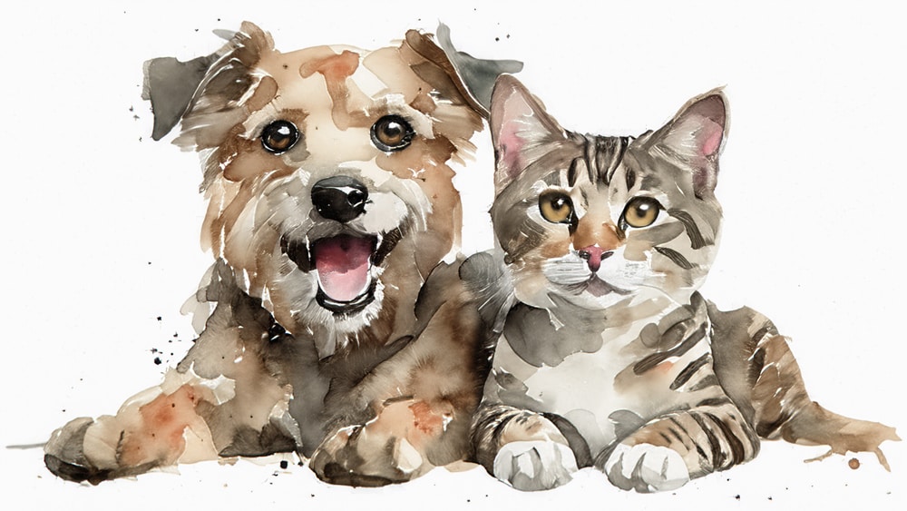ペットの似顔絵イラスト|水彩画風の似顔絵にします 2日以内納品｜イラスト｜似顔絵｜水彩画｜プレゼント イメージ2