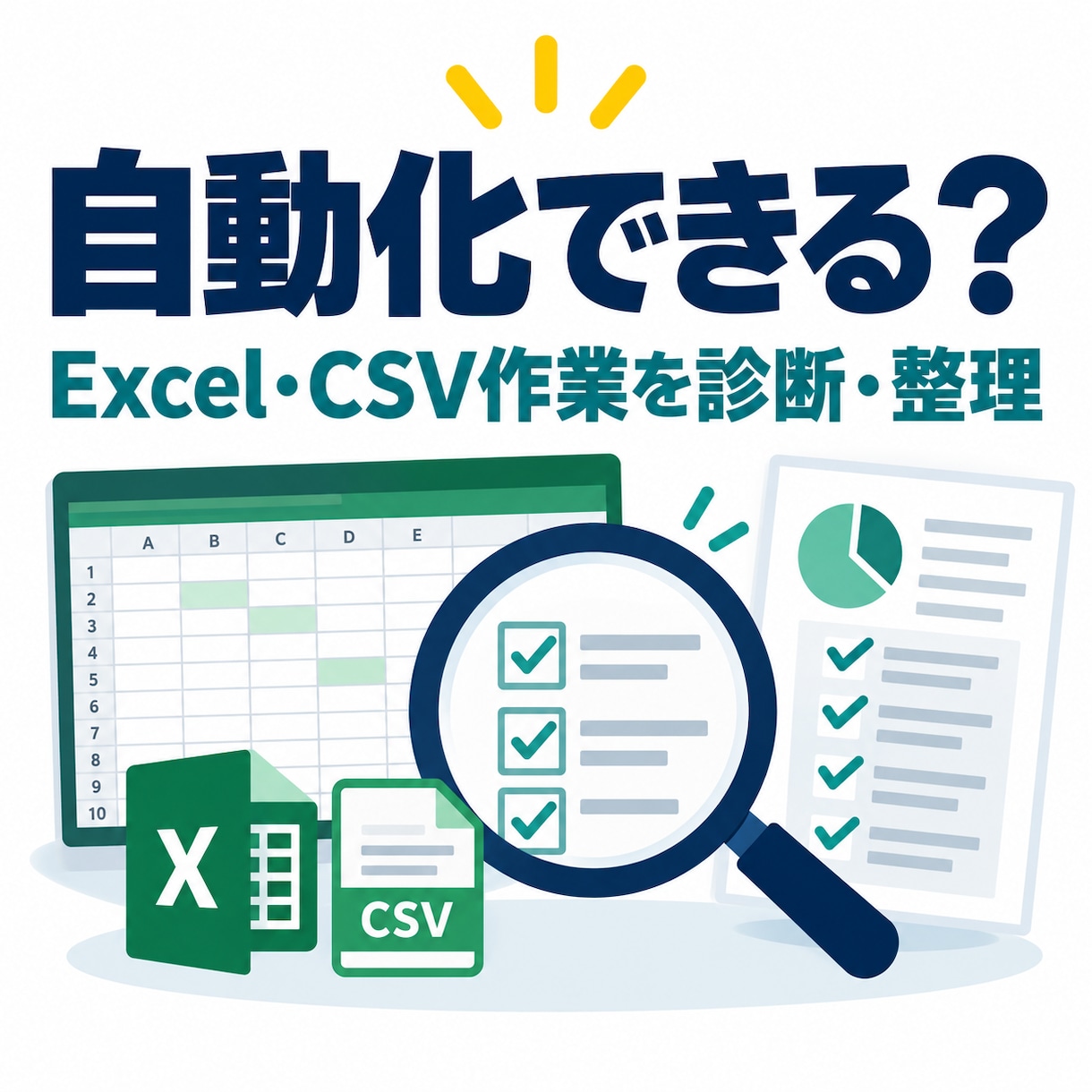 Excel作業の自動化可否を診断します 自動化できるか迷うExcel作業を整理します イメージ1