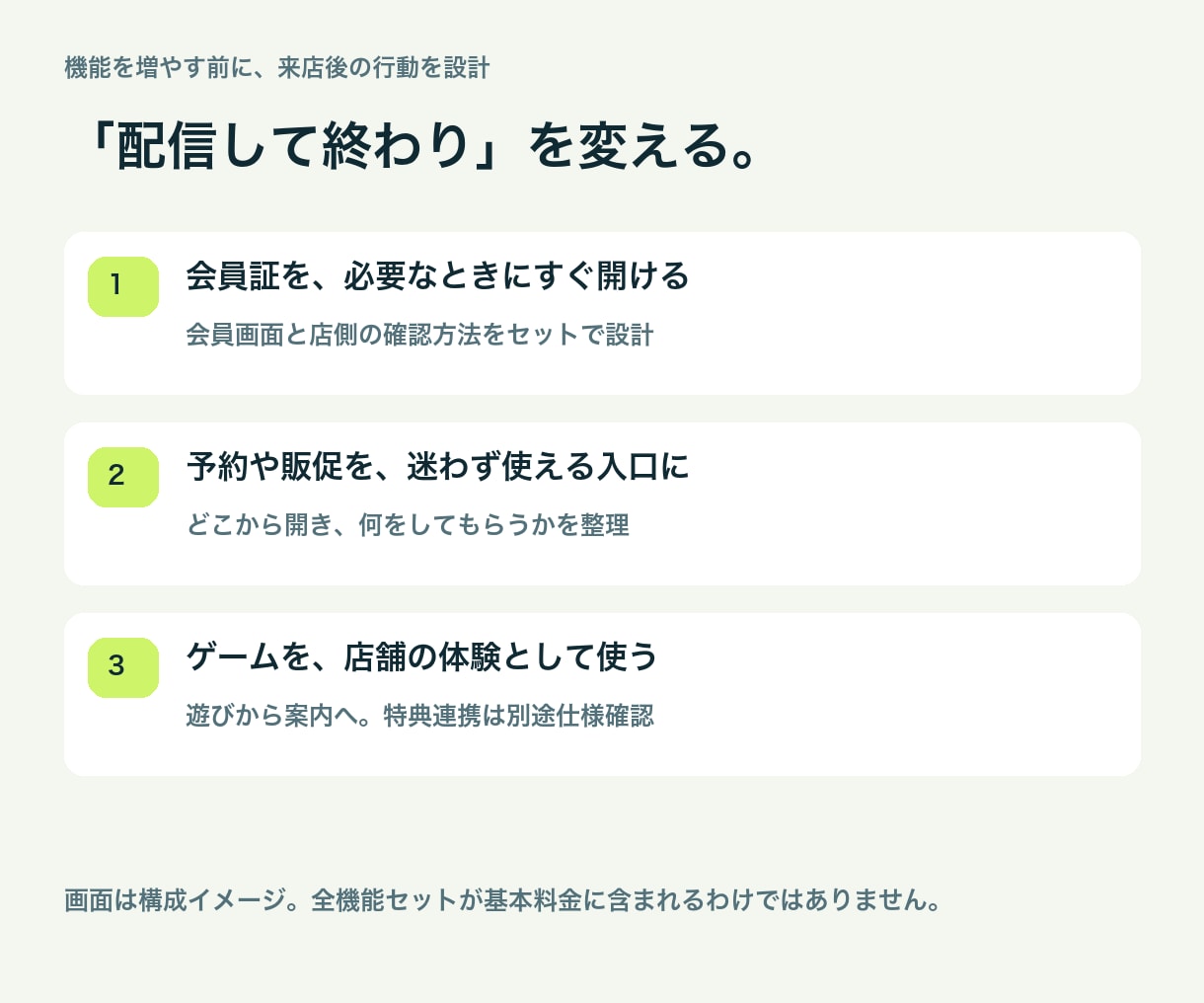 LINEミニアプリを店舗向けに構築します 会員証・予約・ゲームから必要な1機能を構築 イメージ2