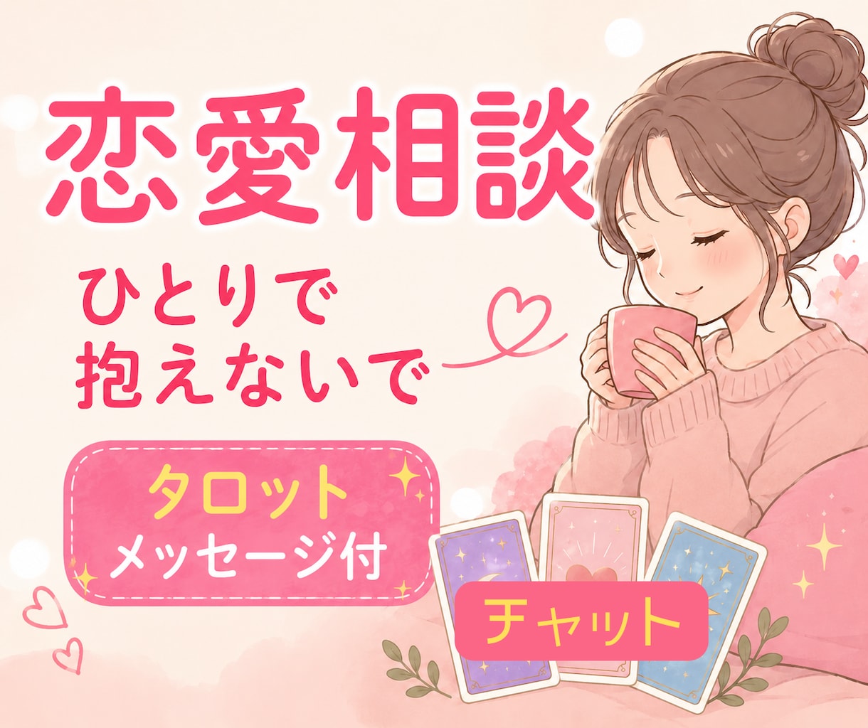 恋愛の不安や苦しさを受け止めます ◇チャットで気軽にお話ししましょう。 イメージ1