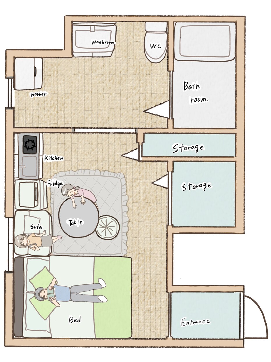 手描きの平面図、間取り図作成します やわらかいタッチで唯一無二の間取り図描きます イメージ3