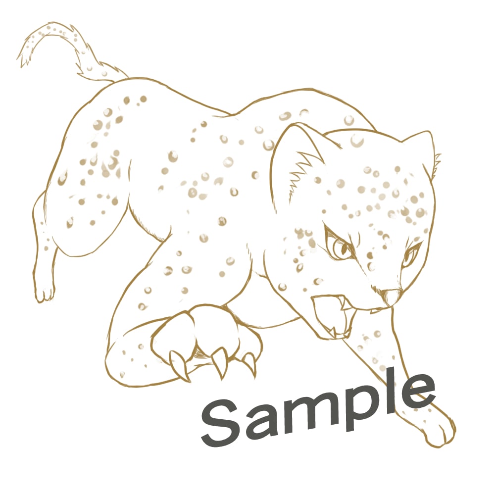 落書き風モノクロ・モノカラー動物イラストを描きます 【3日以内で】微デフォルメでさりげなく可愛く・かっこよく イメージ4