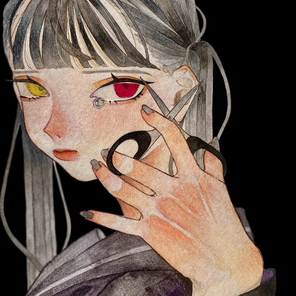 唯一無二の水彩画で女の子を描きます 現役美大生が水彩でサムネ映え間違いナシの絵を描きます！ イメージ1