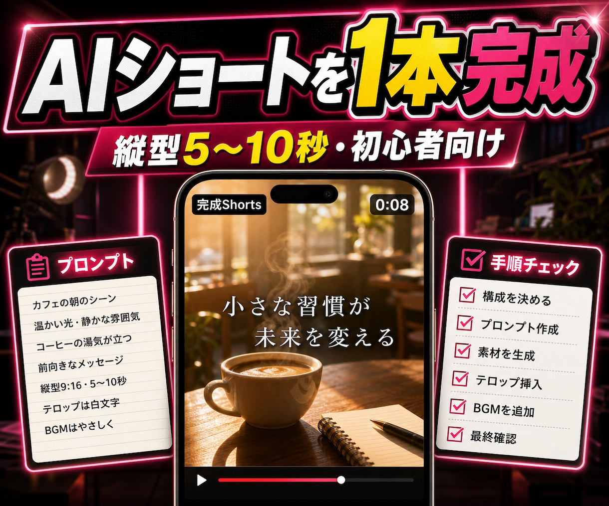 AIショート動画を1本完成まで一緒に作ります 企画から10秒前後の書き出しまで自分の素材で体験 イメージ1