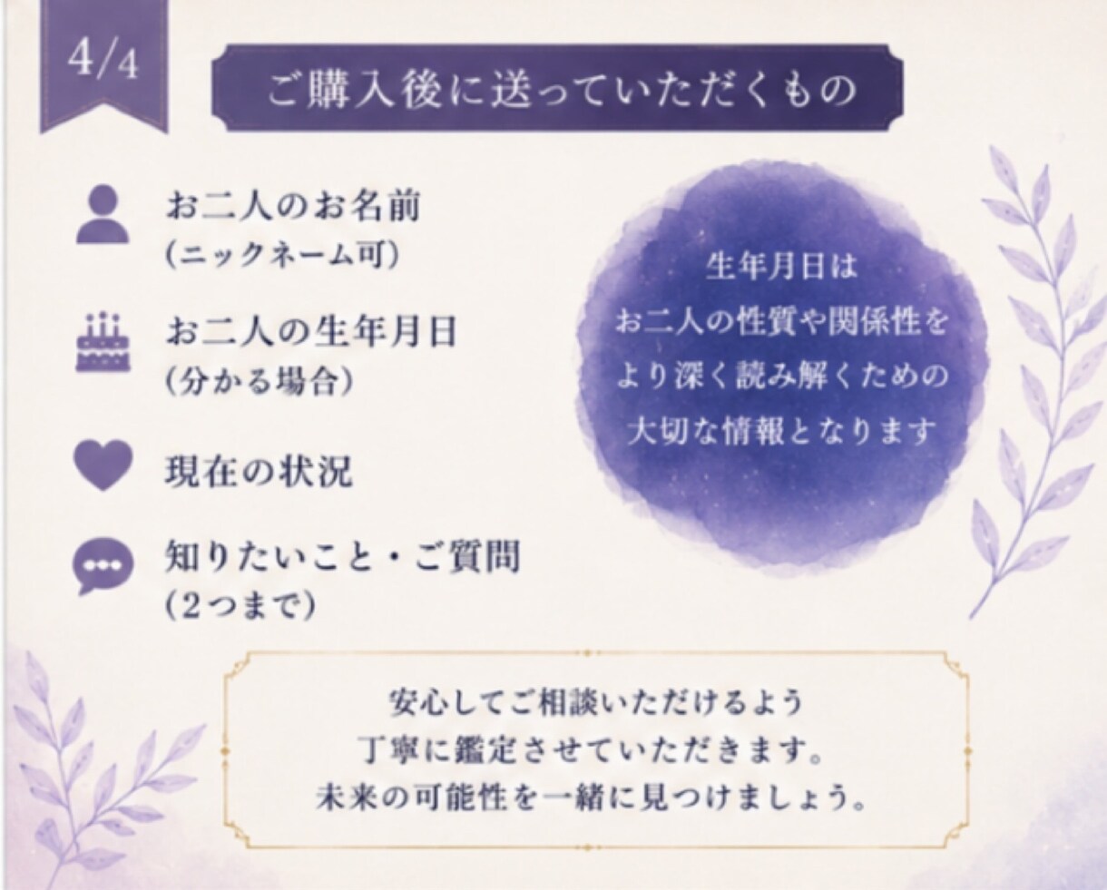 お二人の深層心理から今後の関係性を読み解きます 言葉では見えない本音を丁寧に読み解きます イメージ4