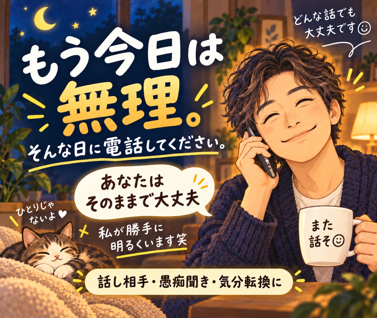 もう無理って時、あなたの話聴きます あなたのテンションはそのまま、私はあなたの望むまま イメージ1