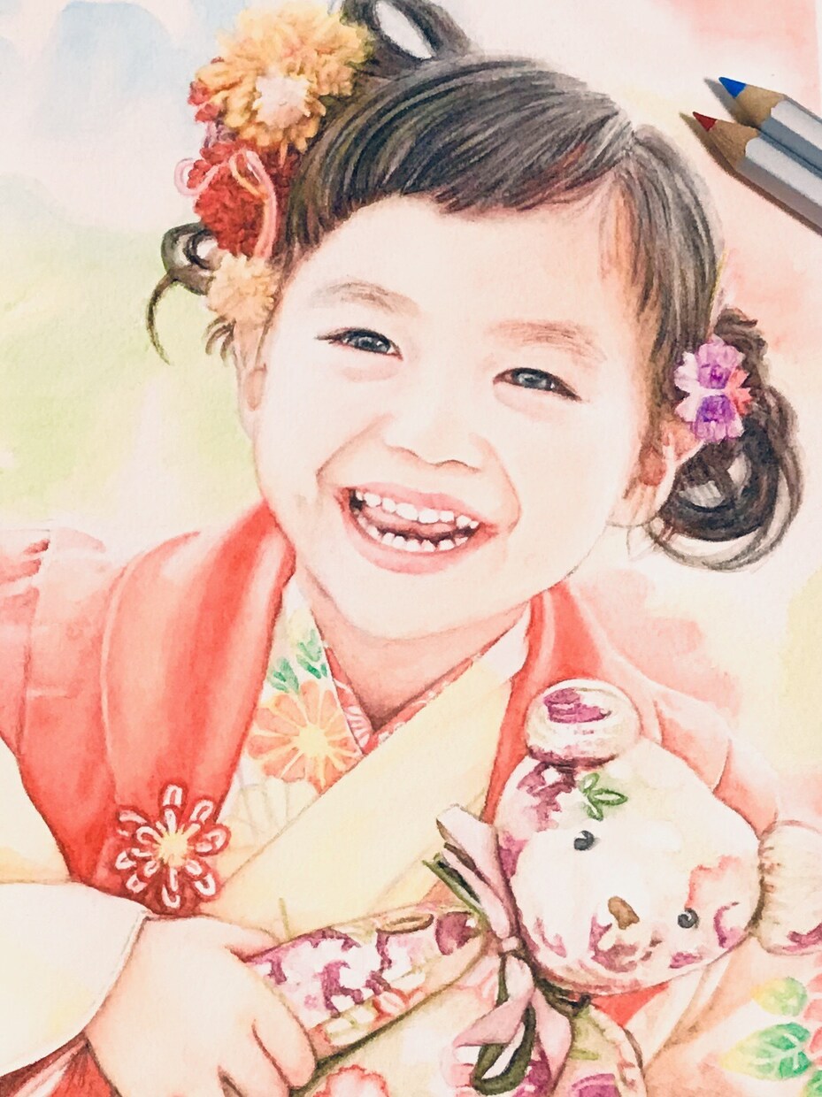 水彩色鉛筆で似顔絵などお描きします お誕生日や記念日のお祝い、インテリアにおススメです。 イメージ3