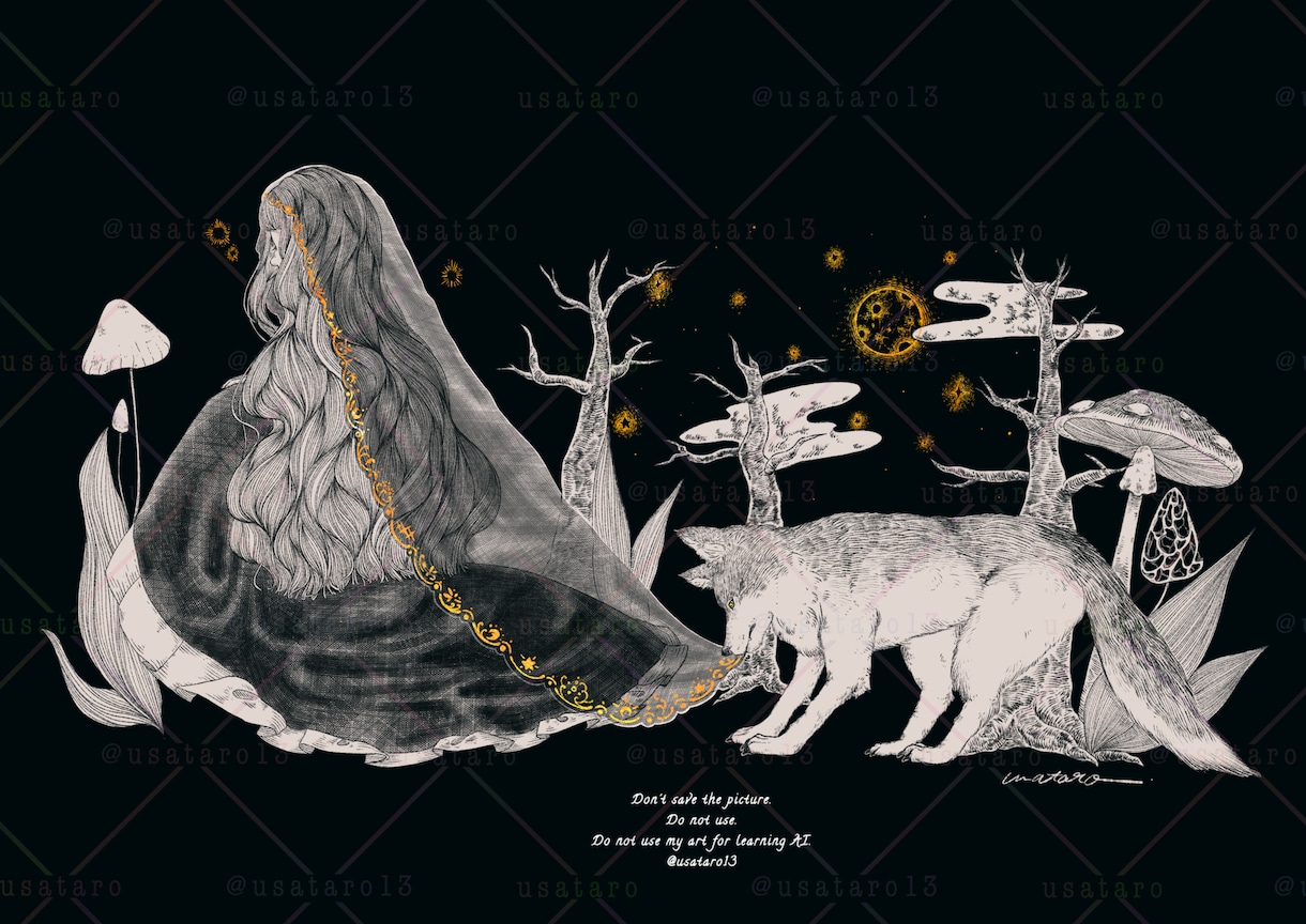 繊細で綺麗なペン画(線画)イラスト描きます 挿絵やMV等イラストが必要な場面に! イメージ3