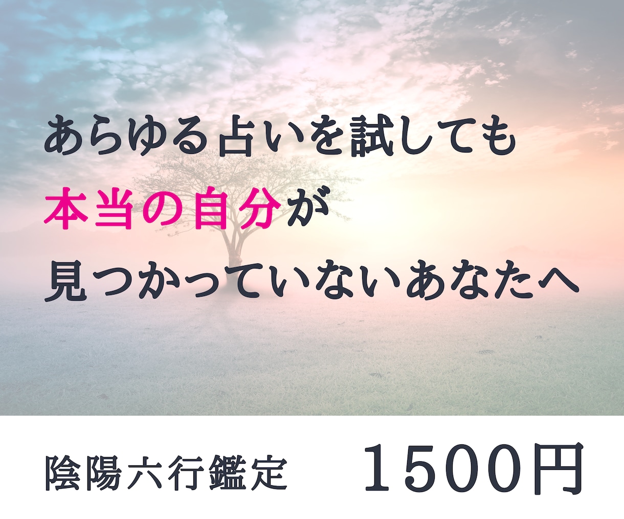 リピーター様価格｜陰陽学に基づき気質鑑定をします あらゆる占いを試しても本当の自分が見つかっていないあなたへ イメージ1