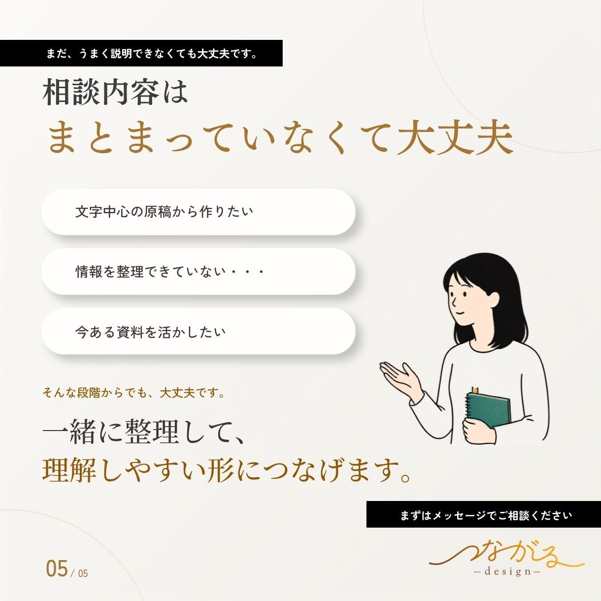情報を整理して伝わる資料・教材をデザインします 文字中心の原稿もOK｜構成・情報整理から読みやすい資料へ イメージ5
