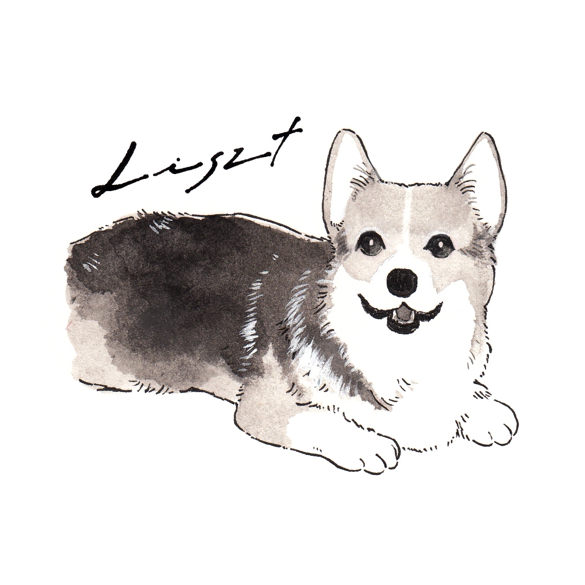 ペット似顔絵◆うちのこイラストお描きします おなまえ付き★インク１色でおしゃれにカッコかわいく イメージ4