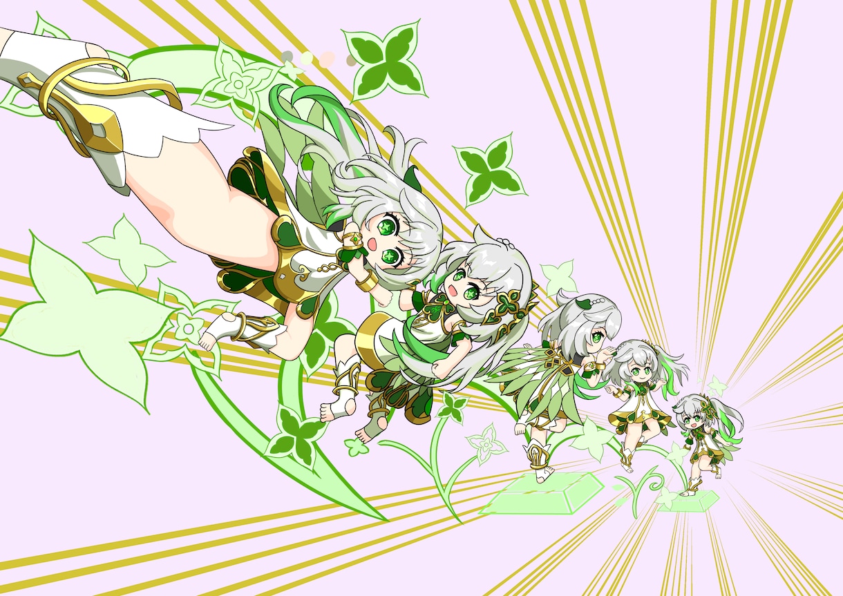 可愛い動きのある女の子のイラスト描きます 構図や仕草を工夫しイラストを描きます。 イメージ1