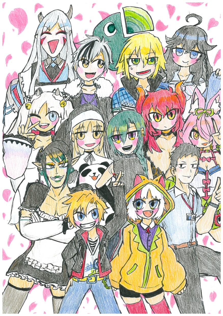 デフォルメキャラが並んだ集合イラストを描きます 3〜10くらいのデフォルメちゃん並べます記念イラストなどに イメージ2