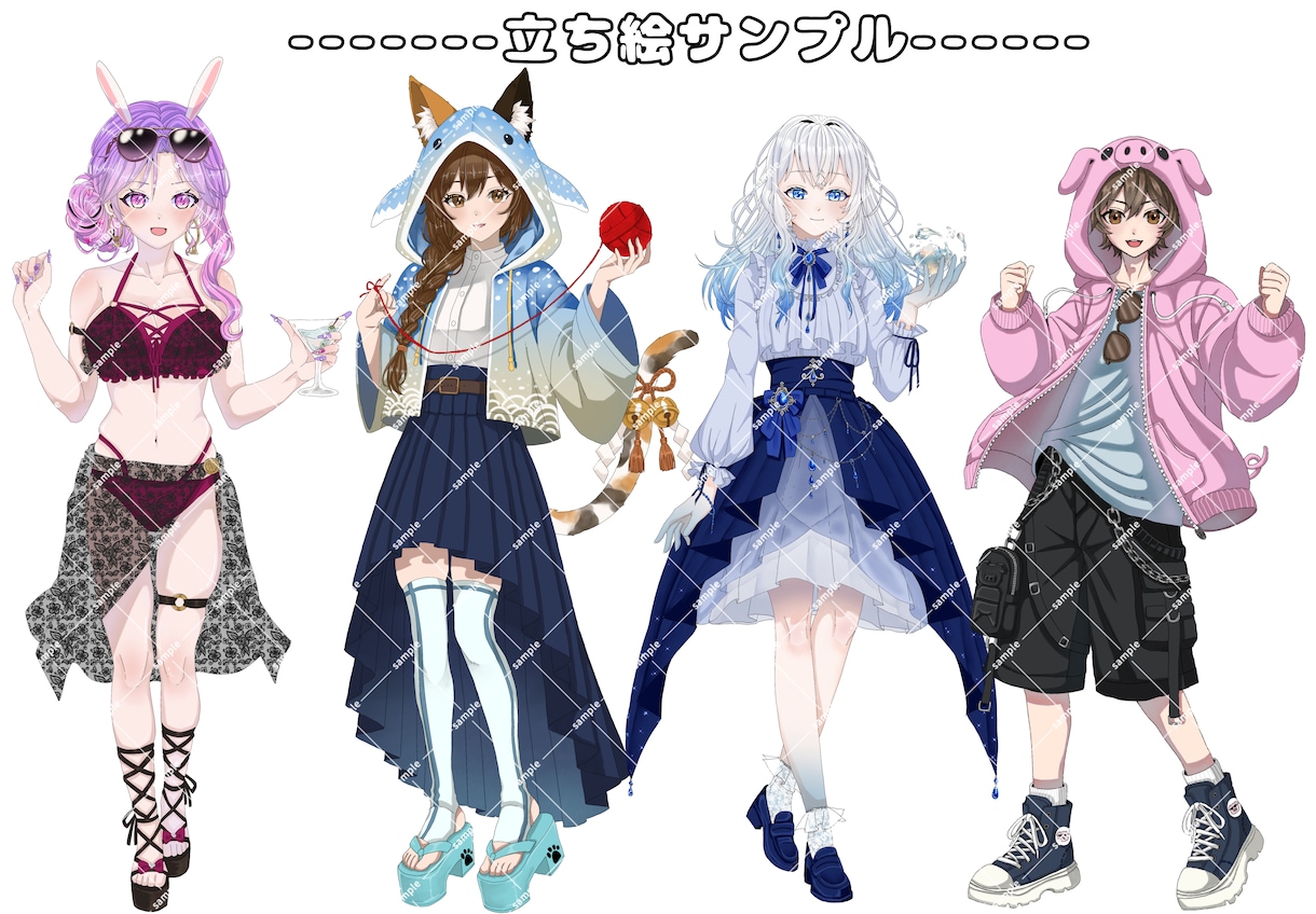 IRIAM等の立ち絵や1枚絵などを制作致します デジタル感のあるイラストから厚塗り感のあるイラストを描きます イメージ3