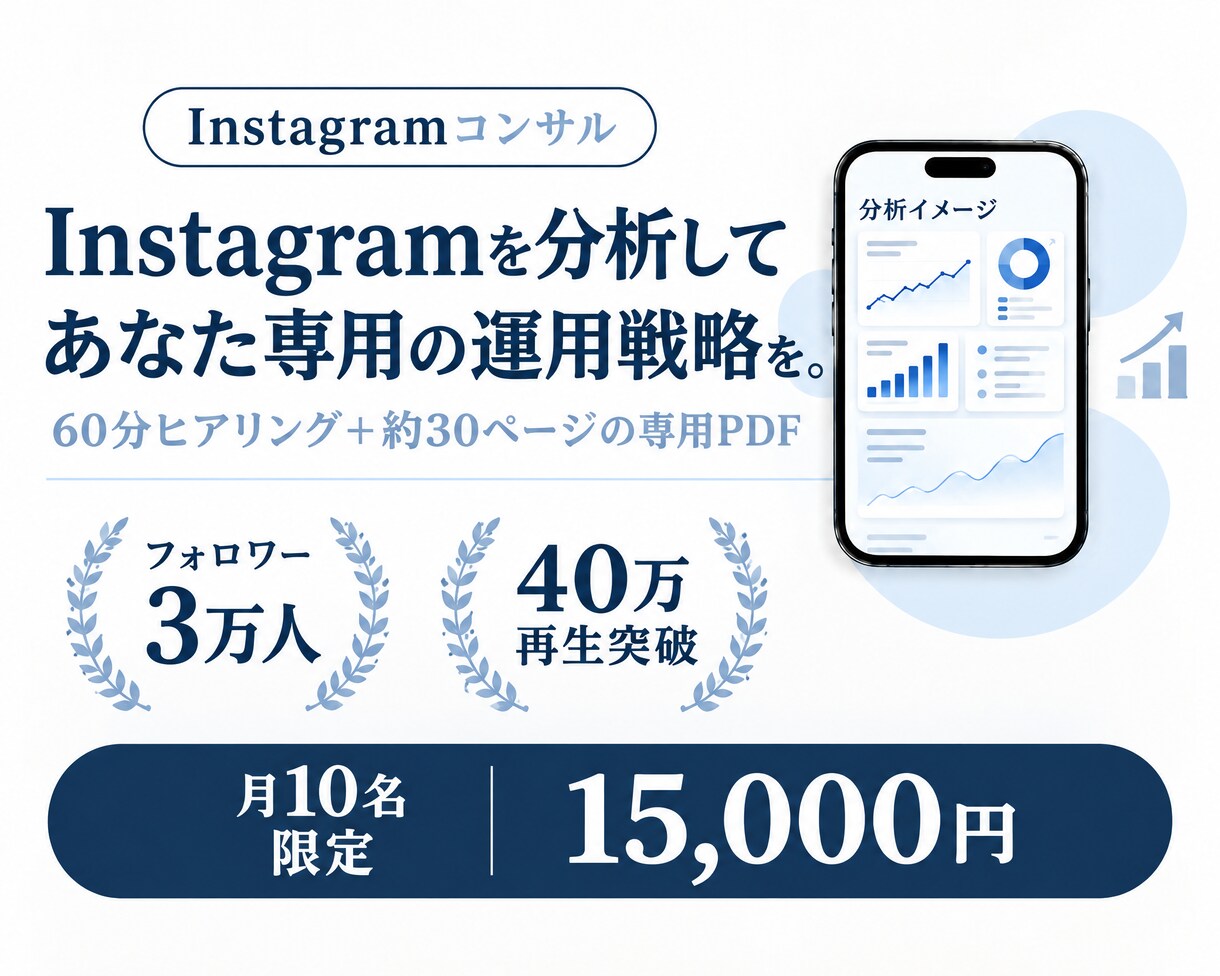 Instagramを分析して伸ばす戦略を提案します 月10名限定！あなた専用の運用戦略を徹底分析→PDF化 イメージ1