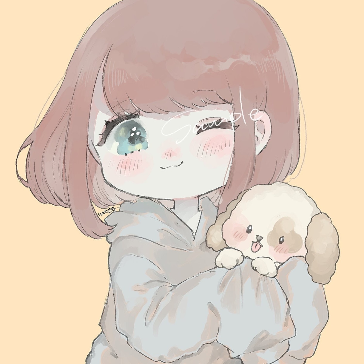 ゆるかわデフォルメアイコン、似顔絵描きます 目を惹くかわいさ♡パステル調のデフォルメアイコンが欲しい方へ イメージ2