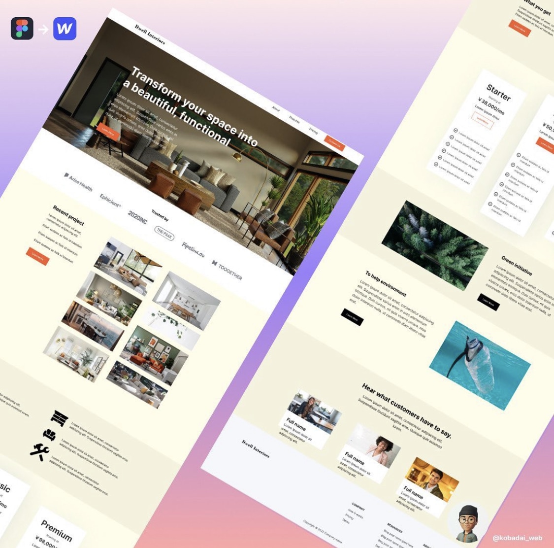 おしゃれで見やすいウェブサイトを作成します スマホでも見やすいレスポンシブなサイトを作成します。 イメージ1
