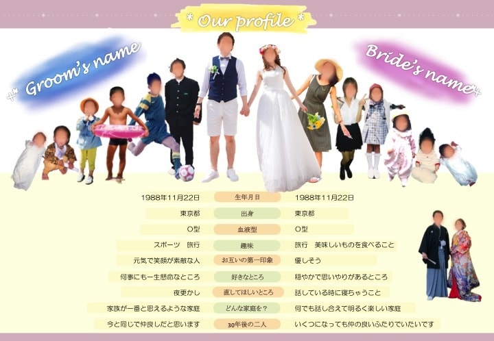 結婚式プロフィールブックテンプレートをご提供します ゼクシィ掲載経験あり◆席次表テンプレ付◆そのまま使える挨拶文 イメージ4