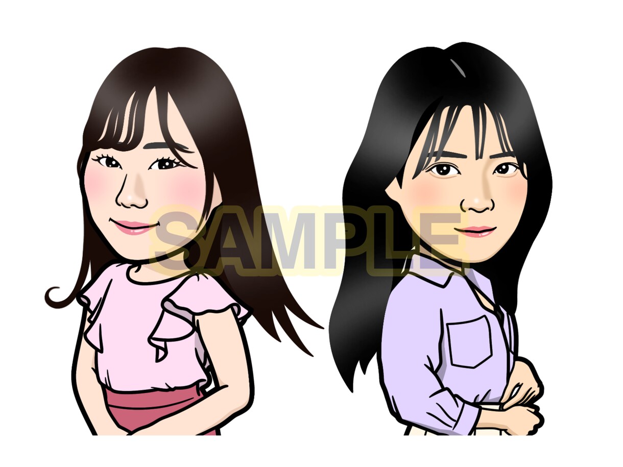 リアル過ぎない好印象な似顔絵お描きします SNS・名刺に最適なバストアップ似顔絵をお描きします！ イメージ5