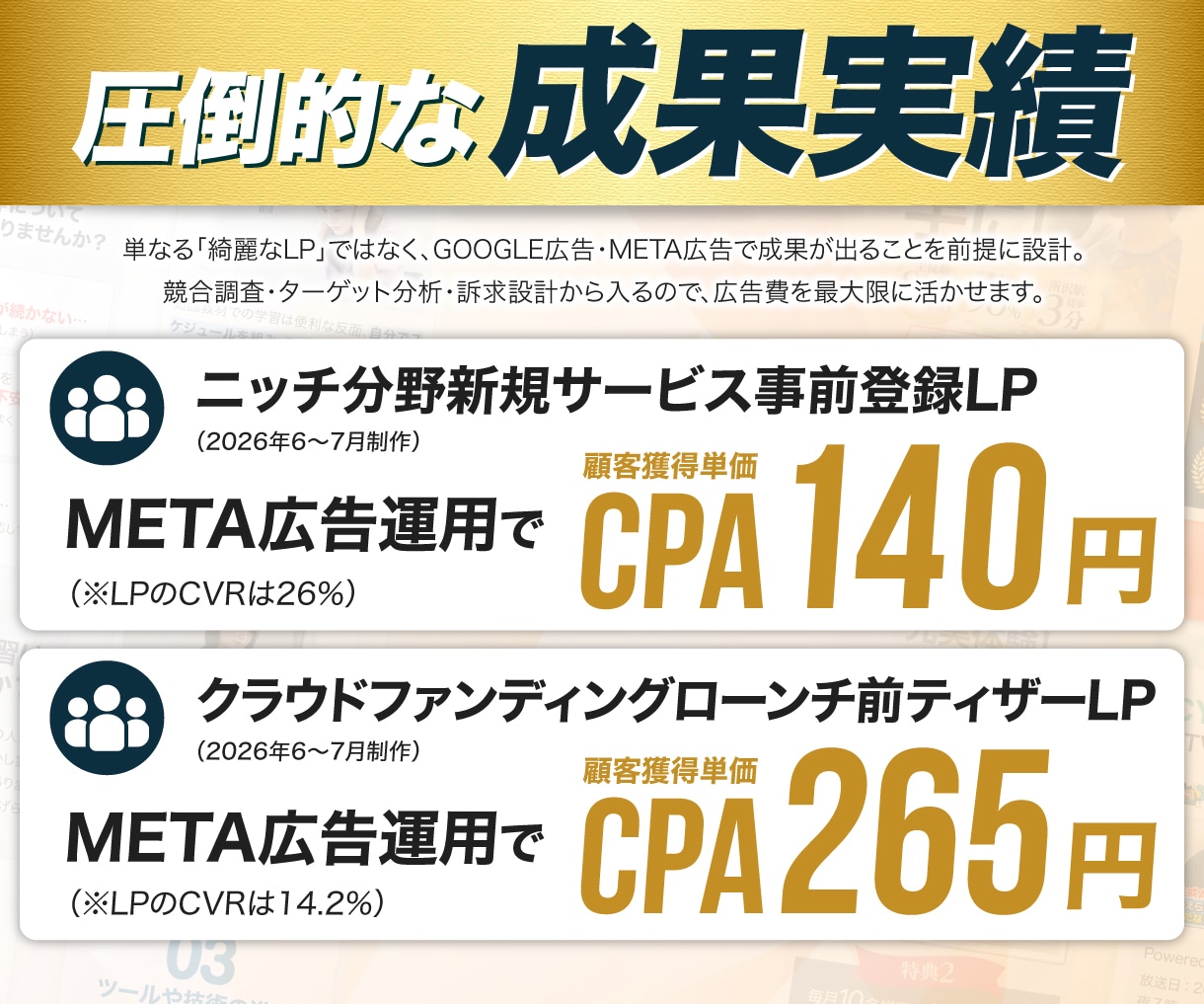 トップセールスデザイナーが売上直結LPを作成します Google・Meta広告で成果続出!原稿ゼロから丸投げOK イメージ2