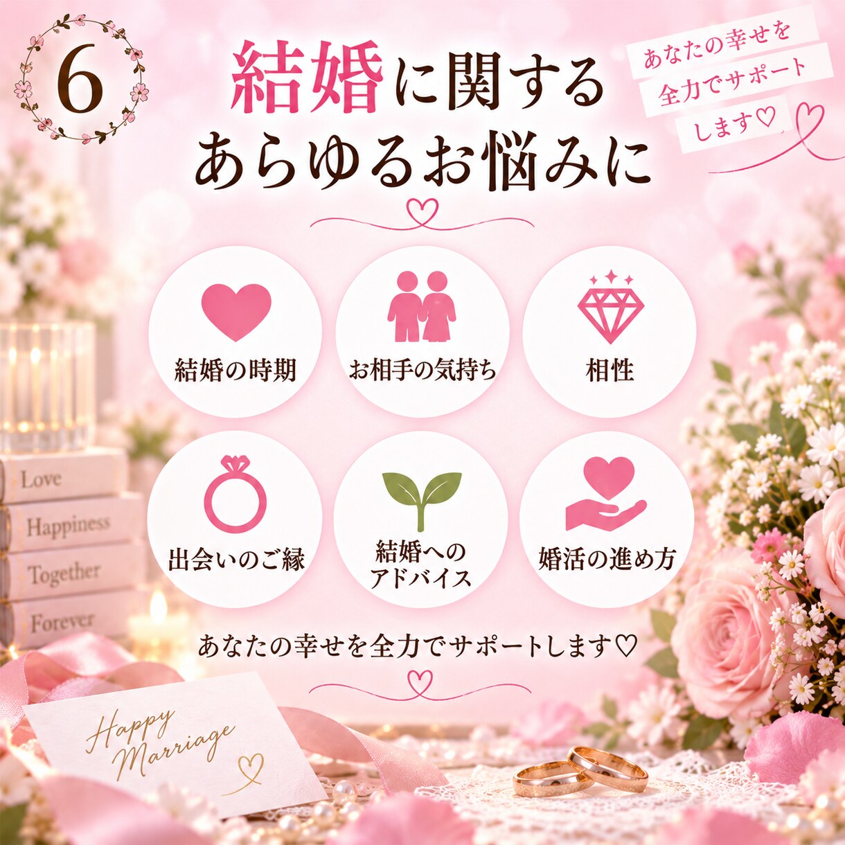 結婚総合鑑定♡結婚時期と運命のお相手を視ます 「いつ結婚する？運命の相手と幸せな未来を視抜きます」 イメージ7