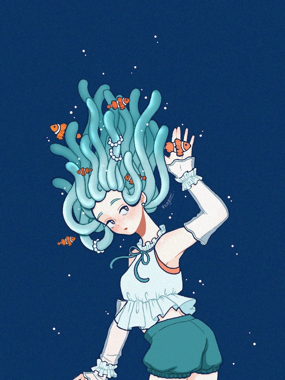 シンプルなイラストを描きます 歌ってみた等に利用できる背景ベタ塗りのシンプルなイラスト イメージ2