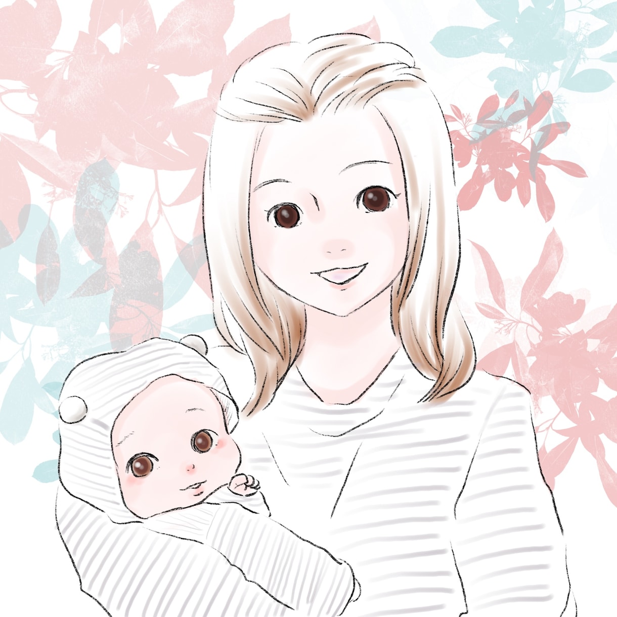 写真を元に少女漫画風似顔絵作成します 少女漫画風のやわらかな似顔絵を作成いたします。 イメージ1