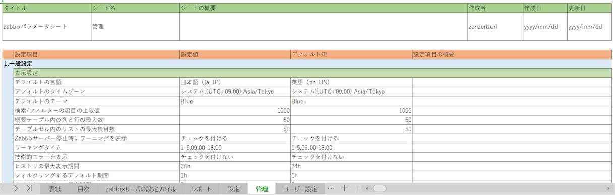 zabbixのパラメータシートを販売します 現役エンジニアが作成したパラメータシート イメージ6
