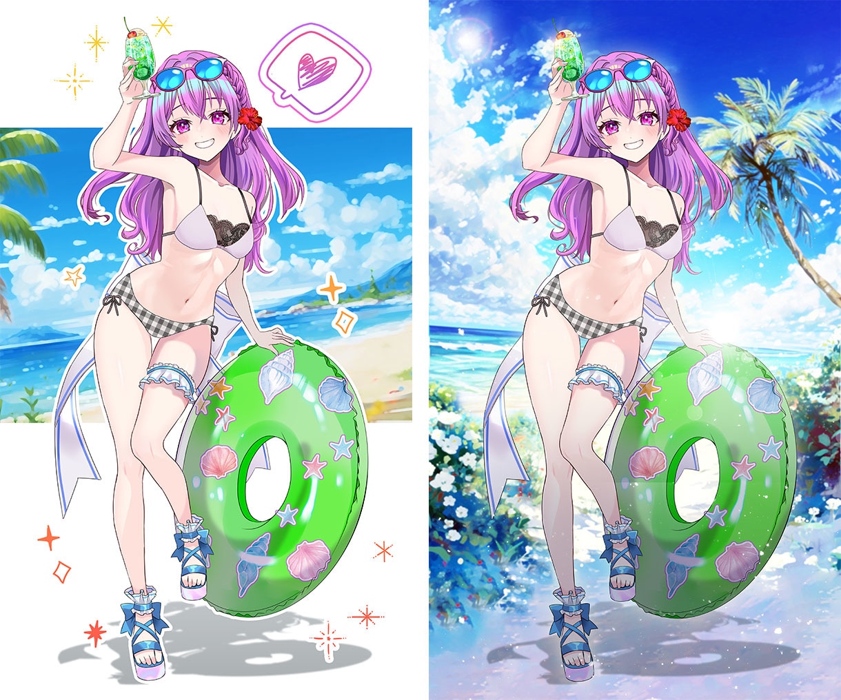 最短当日！IRIAM◎夏の水着イラスト描きます 配信にも！6種の水着から選べる◎キャラを即納でお書きします イメージ6