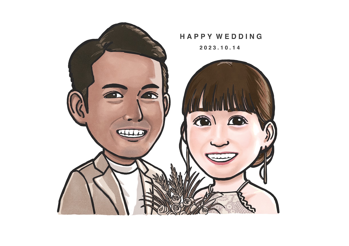 水彩風のカラーの似顔絵をお描きします 【一枚一枚真心を込めて制作します。】 イメージ2