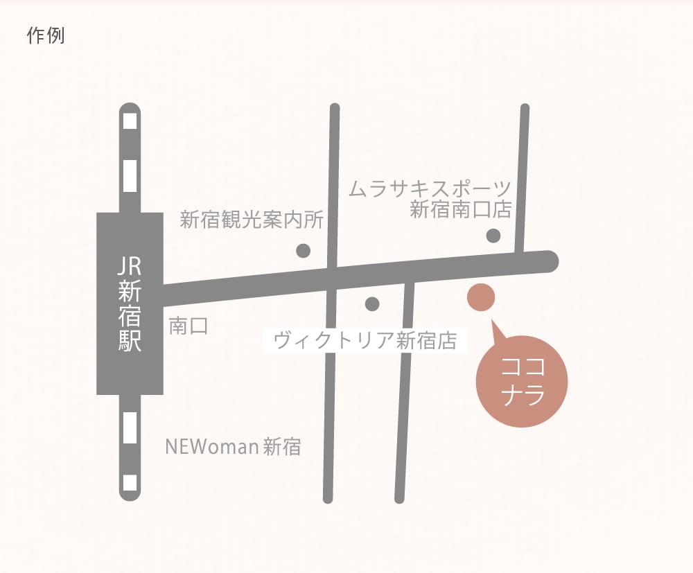 目的地がすぐわかる簡易地図作成します 掲載物の雰囲気に合わせたわかりやすい地図を作成します。 イメージ4