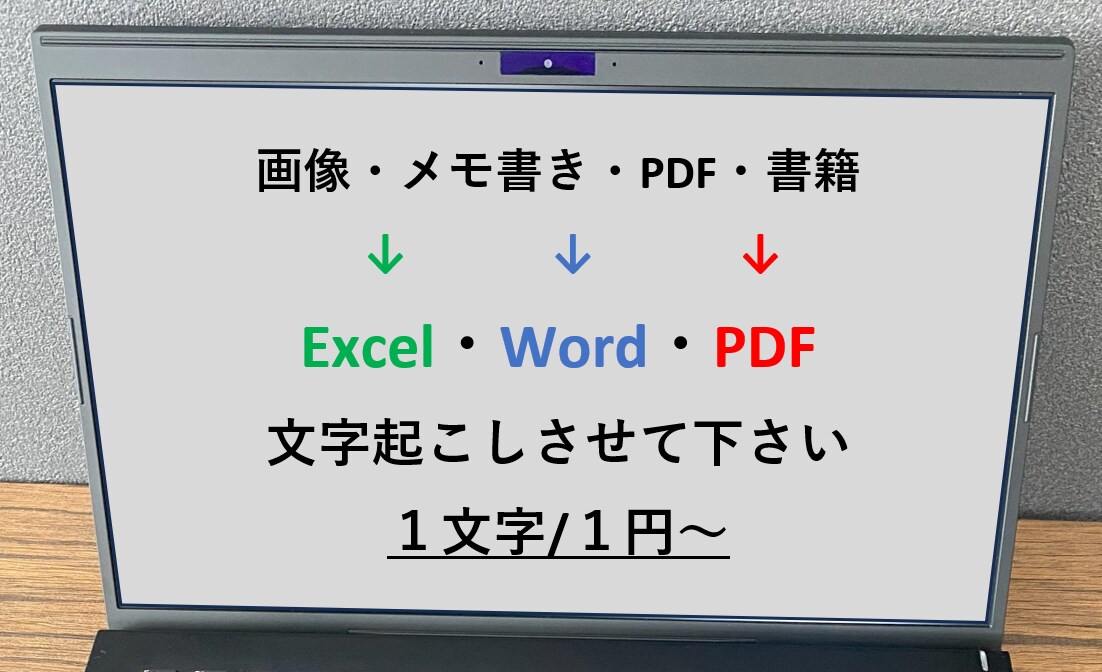 文字起こしさせて下さい、文字起こし承ります 平日・日中・夜間・休日　1文字/1円で代行致します イメージ1