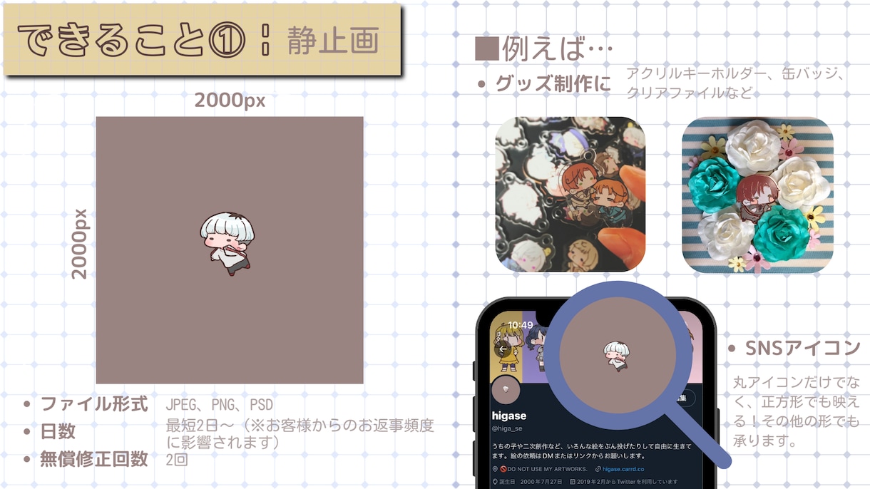 アイコンにも最適！もちっぺミニキャラ描きます GIF（うごく）イラストも作れちゃう！ イメージ2