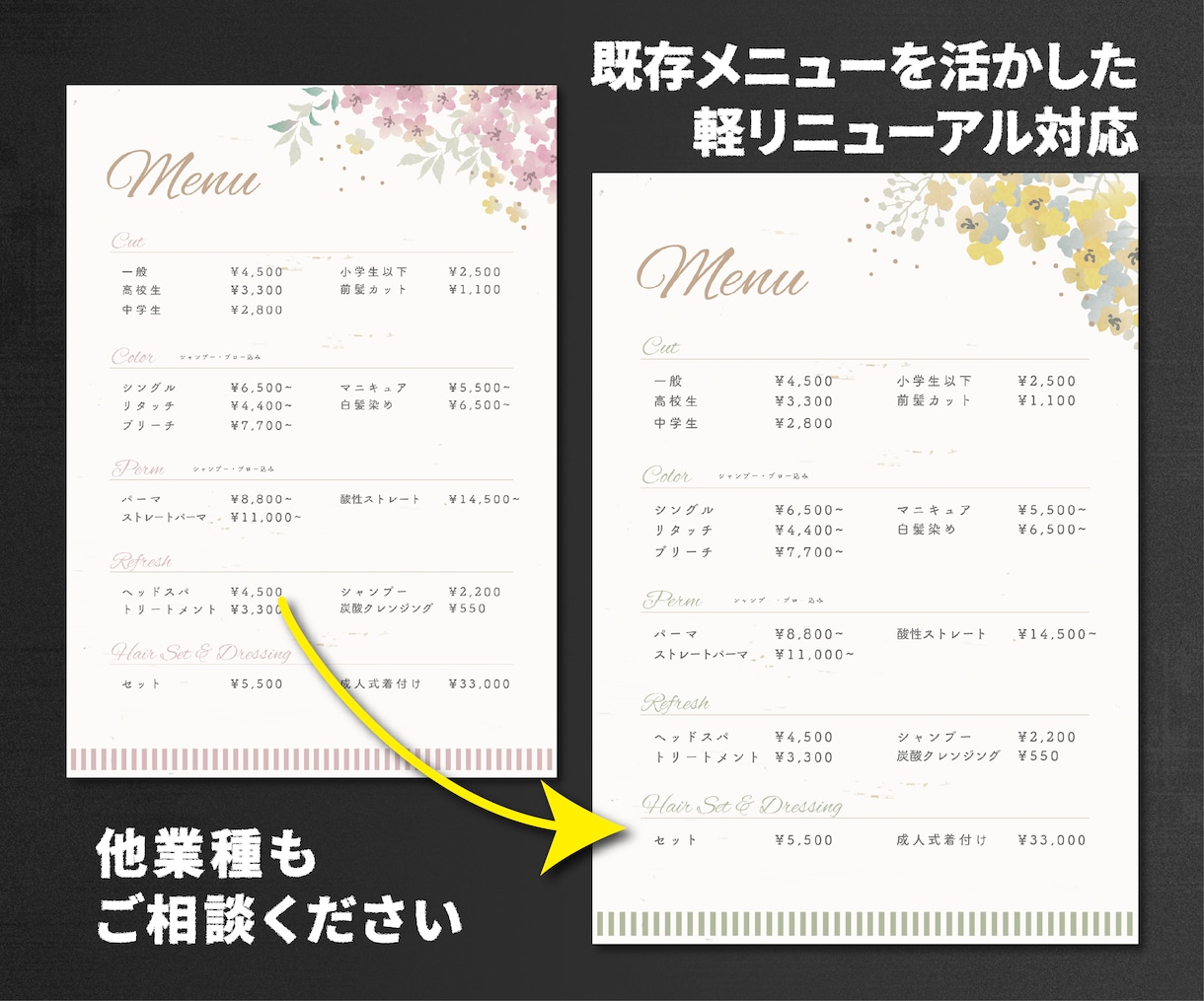 即日対応！メニュー表の修正・差し替え対応します 既存メニュー表の更新作業に対応します。 イメージ4