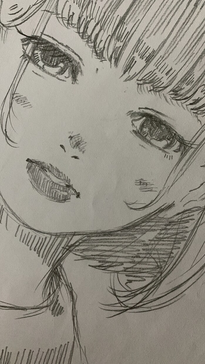 人の顔の絵（アナログ）描きます シャーペン、鉛筆等でのアナログでの作成です。 イメージ1