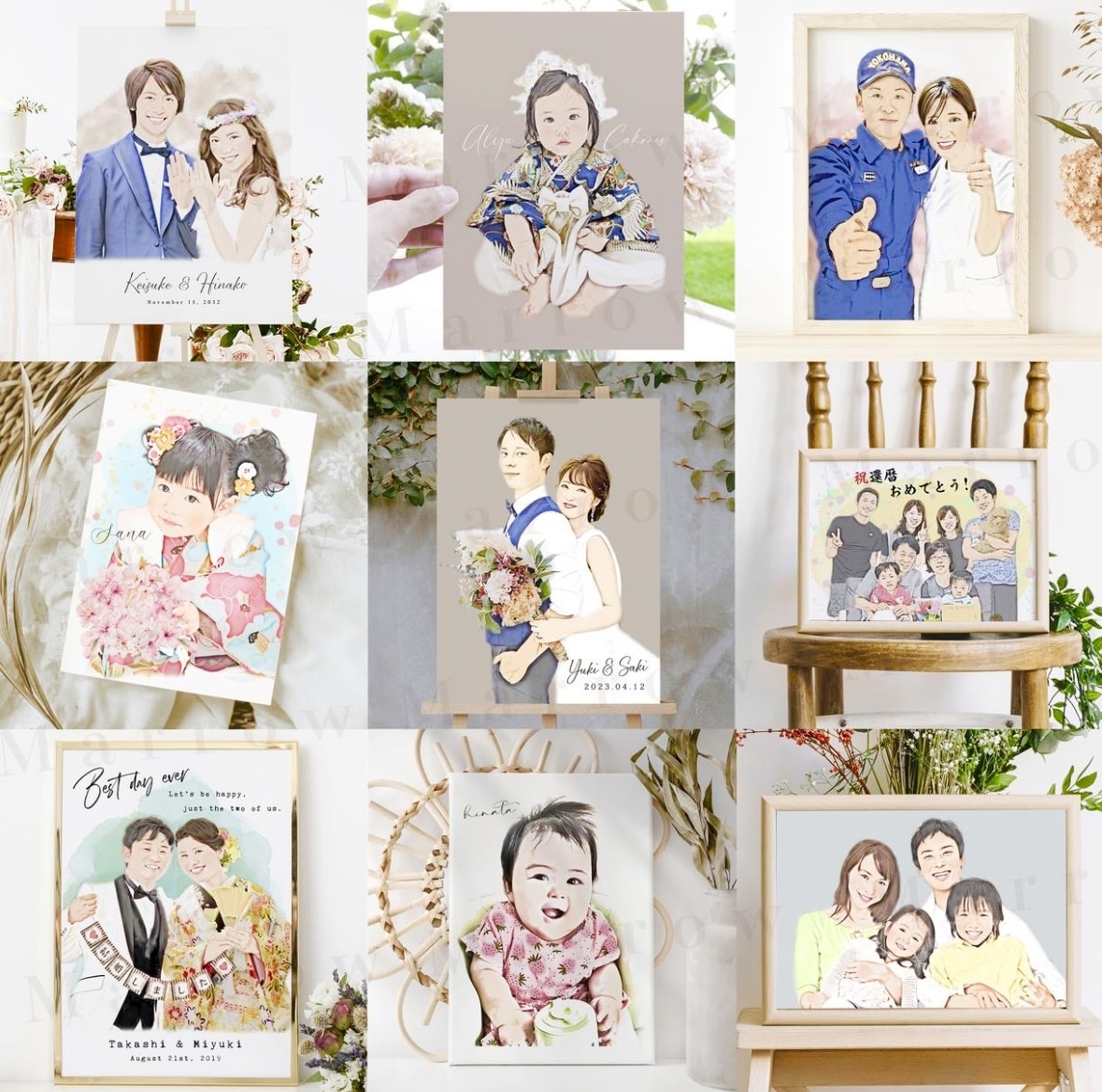 写真から優しいタッチの似顔絵を作成いたします 似顔絵の実績800件以上 / 合成もできます イメージ10