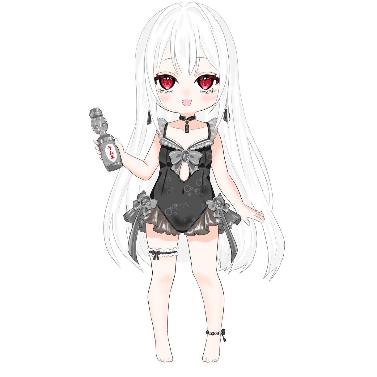商用利用可！ライバーさん向けのミニキャラ描きます これからの時期ぴったりなラムネ風水着量産ミニキャラ イメージ3